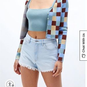 Pacsun light blue high waisted denim festival shorts